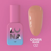 Изображение  Camouflage base for gel polish LUNAMoon Cover Base No. 2, 13 ml, Volume (ml, g): 13, Color No.: 2, Color: Coral