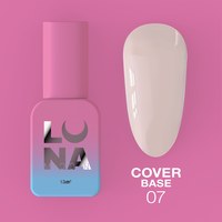 Изображение  Camouflage base for gel polish LUNAMoon Cover Base No. 7, 13 ml, Volume (ml, g): 13, Color No.: 7, Color: Light pink