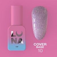 Изображение  Camouflage base for gel polish LUNAMoon Cover Base No. 10, 13 ml, Volume (ml, g): 13, Options: 10, Color: Violet