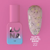 Зображення  Камуфлююча база для гель-лаку LUNAMoon Tutti Frutti Base №22, 13 мл, Об'єм (мл, г): 13, Цвет №: 22, Колір: Світло-рожевий