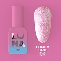 Изображение  Camouflage base for gel polish LUNAMoon Lurex Base No. 4, 13 ml, Volume (ml, g): 13, Options: 4, Color: Pink