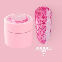 Изображение  Гель с блестками для ногтей LUNAMoon Bubble Gel №7, 5 мл, Объем (мл, г): 5, Цвет №: 07, Цвет: Темно-розовый