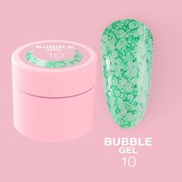 Зображення  Гель з блискітками для нігтів LUNAMoon Bubble Gel №10, 5 мл, Об'єм (мл, г): 5, Цвет №: 10, Колір: Зелений