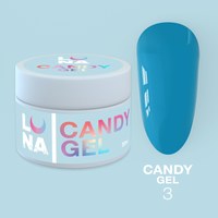 Изображение  Гель для наращивания ногтей LUNAMoon Candy Gel №3, 15 мл, Объем (мл, г): 15, Цвет №: 03, Цвет: Голубой