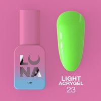 Зображення  Рідкий гель моделюючий для нігтів LUNAMoon Light Acrygel №23, 13 мл, Об'єм (мл, г): 13, Цвет №: 23, Колір: Зелений