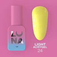 Зображення  Рідкий гель моделюючий для нігтів LUNAMoon Light Acrygel №24, 13 мл, Об'єм (мл, г): 13, Цвет №: 24, Колір: Жовтий
