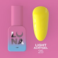 Зображення  Рідкий гель моделюючий для нігтів LUNAMoon Light Acrygel №25, 13 мл, Об'єм (мл, г): 13, Цвет №: 25, Колір: Жовтий