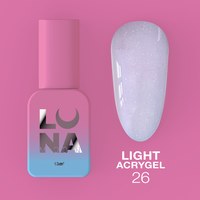 Зображення  Рідкий гель моделюючий для нігтів LUNAMoon Light Acrygel №26, 13 мл, Об'єм (мл, г): 13, Цвет №: 26, Колір: Рожевий