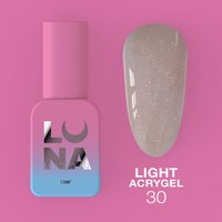 Изображение  Жидкий гель моделирующий для ногтей LUNAMoon Light Acrygel №30, 13 мл, Объем (мл, г): 13, Цвет №: 30, Цвет: Бежевый
