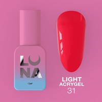 Изображение  Жидкий гель моделирующий для ногтей LUNAMoon Light Acrygel №31, 13 мл, Объем (мл, г): 13, Цвет №: 31, Цвет: Красный