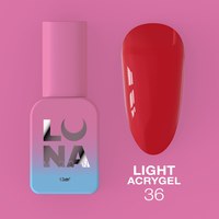 Изображение  Liquid modeling gel for nails LUNAMoon Light Acrygel No. 36, 13 ml, Volume (ml, g): 13, Options: 36, Color: Red