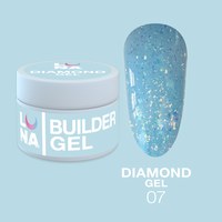 Изображение  Гель для наращивания ногтей LUNAMoon Diamond Gel №7, 15 мл, Объем (мл, г): 15, Цвет: 07, Цвет: Голубой