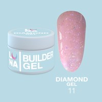 Зображення  Гель для нарощування нігтів LUNAMoon Diamond Gel №11, 15 мл, Об'єм (мл, г): 15, Цвет №: 11, Колір: Рожевий
