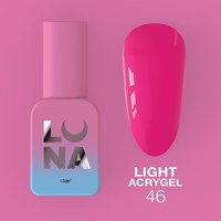 Зображення  Рідкий гель моделюючий для нігтів LUNAMoon Light Acrygel №46, 13 мл, Об'єм (мл, г): 13, Цвет №: 46, Колір: Темно-рожевий
