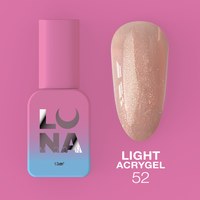 Изображение  Жидкий гель моделирующий для ногтей LUNAMoon Light Acrygel №52, 13 мл, Объем (мл, г): 13, Цвет №: 52, Цвет: Бежевый