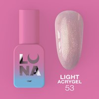 Зображення  Рідкий гель моделюючий для нігтів LUNAMoon Light Acrygel №53, 13 мл, Об'єм (мл, г): 13, Цвет №: 53, Колір: Рожевий