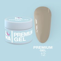 Изображение  Gel for nail extension LUNAMoon Premium Gel No. 12, 15 ml, Volume (ml, g): 15, Color No.: 12, Color: Beige