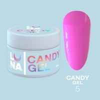 Изображение  Gel for nail extension LUNAMoon Candy Gel No. 5, 15 ml, Volume (ml, g): 15, Color No.: 5, Color: Pink