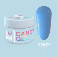 Изображение  Гель для наращивания ногтей LUNAMoon Candy Gel №7, 15 мл, Объем (мл, г): 15, Цвет №: 07, Цвет: Голубой