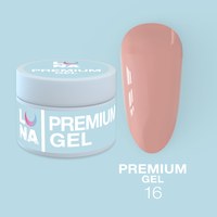 Изображение  Гель для наращивания ногтей LUNAMoon Premium Gel №16, 15 мл, Объем (мл, г): 15, Цвет №: 16, Цвет: Персиковый