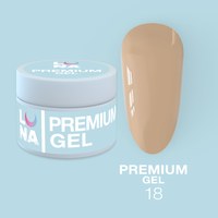 Изображение  Гель для наращивания ногтей LUNAMoon Premium Gel №18, 15 мл, Объем (мл, г): 15, Цвет №: 18, Цвет: Бежевый