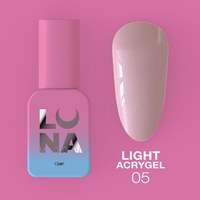 Зображення  Рідкий гель моделюючий для нігтів LUNAMoon Light Acrygel №5, 13 мл, Об'єм (мл, г): 13, Цвет №: 05, Колір: Рожевий
