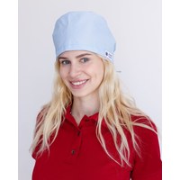 Зображення  Медична класична шапочка на зав'язках блакитна, "БІЛИЙ ХАЛАТ" 449-462-704, Колір: лазурный