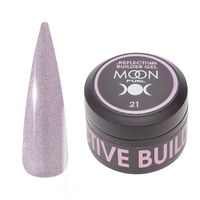 Изображение  Gel for nail extension Moon Full Reflective Builder Gel No. 21 with reflective shimmer, 30 ml, Volume (ml, g): 30, Color No.: 21