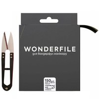 Изображение  File tape for file Wonderfile in black (130x15 mm 150 grit 7 meters) + scissors