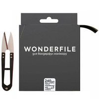 Изображение  Файл-лента для пилки Wonderfile in black (130х15 мм 240 грит 7 метров) + ножницы