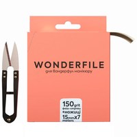 Изображение  Файл-лента для пилки Wonderfile in white (130х15 мм 150 грит 7 метров) + ножницы