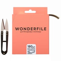 Изображение  Файл-лента для пилки Wonderfile in white (130х15 мм 180 грит 7 метров) + ножницы