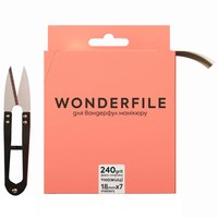 Изображение  File tape for file Wonderfile in white (160x18 mm 240 grit 7 meters) + scissors