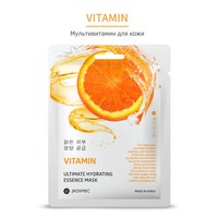 Изображение  Маска тканевая одноразовая для лица JKosmec Vitamin Ultimate Hydrating Essence Mask с витаминами, 25 мл