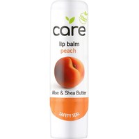 Изображение  Бальзам для губ с алоэ и маслом сладкого миндаля Quiz Care Lip Balm персик, 4 г