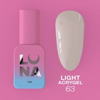 Изображение  Liquid modeling gel for nails LUNAMoon Light Acrygel No. 63, 13 ml, Volume (ml, g): 13, Options: 63, Color: Pink