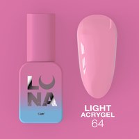 Изображение  Liquid modeling gel for nails LUNAMoon Light Acrygel No. 64, 13 ml, Volume (ml, g): 13, Options: 64, Color: Pink