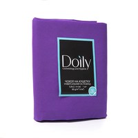 Изображение  Чехол на кушетку Doily 0.8х2.1 м (1 шт/пачка) из спанбонда 80 г/м2 фиолетовый, Размер простыни: 80 см * 2.1 м, Вариант: Violet