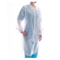 Изображение  Disposable medical gown with textile fasteners Polix Pro&Med (1 piece/pack) XXL white
