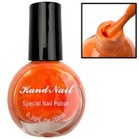 Изображение  Лак-краска для стемпинга Kand Nail для дизайна маникюра, 10 мл. Оранжевый, Объем (мл, г): 10, Вариант: Orange