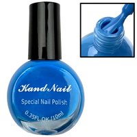 Изображение  Лак-краска для стемпинга Kand Nail для дизайна маникюра, 10 мл. Синий, Объем (мл, г): 10, Вариант: Blue