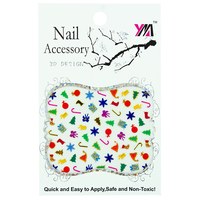 Зображення  Наклейки новорічні для дизайну нігтів Nail Accessory 3D Design № 03