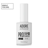 Зображення  Глянцевий топ для світлих відтінків гель-лаку Adore Professional Сlassic Top UV, 15 мл, Об'єм (мл, г): 15