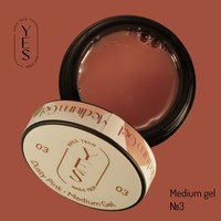 Зображення  Гель для нарощування нігтів YES Medium Gel №03, 15 мл, Об'єм (мл, г): 15, Цвет №: 03, Колір: Коричневий