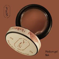 Зображення  Гель для нарощування нігтів YES Medium Gel №04, 30 мл, Об'єм (мл, г): 30, Цвет №: 04, Колір: Коричневий