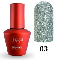 Изображение  Гель-лак для ногтей светоотражающий Roks Gel Polish Color Night Stars №03, 6 мл, Объем (мл, г): 6, Цвет: 03