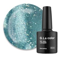 Изображение  Гель-лак G. La Color №073 бирюзовый с шиммером, 10 мл, Объем (мл, г): 10, Цвет: 073