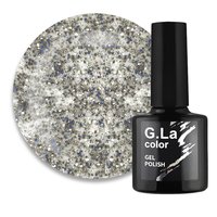 Изображение  G. La Color New gel polish No. 037 Beige with Blue-Silver Glitter, 10 ml, Volume (ml, g): 10, Color: 37