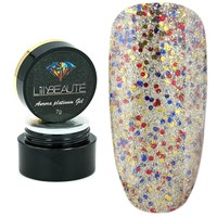 Изображение  Glitter - gel for nail design Lilly Beaute Aurora Platinum Gel 7 g - № 001