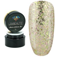 Изображение  Glitter - gel for nail design Lilly Beaute Aurora Platinum Gel 7 g - № 002